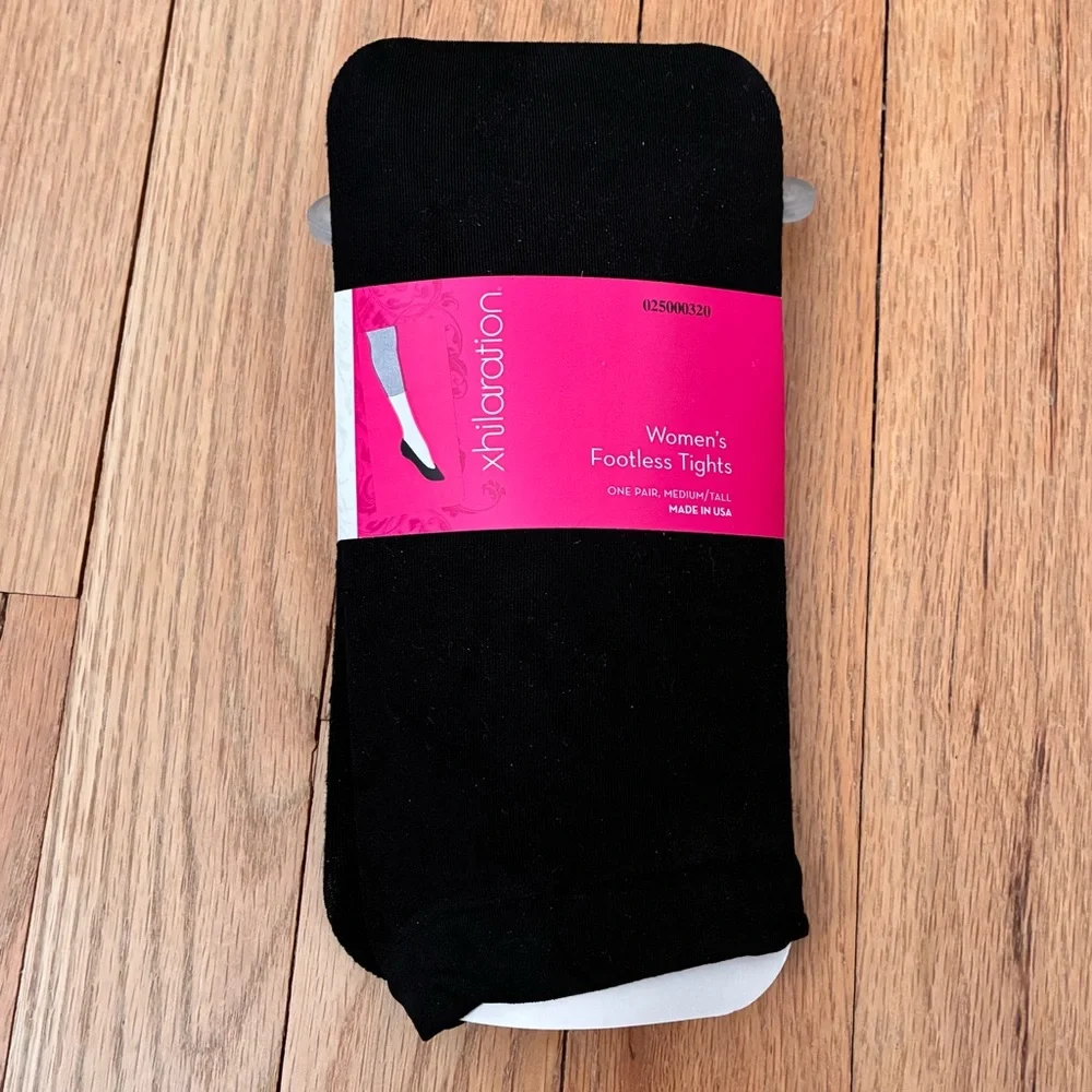 New Xhilaration Footless Tights, Black, size MEDIUM/TALL